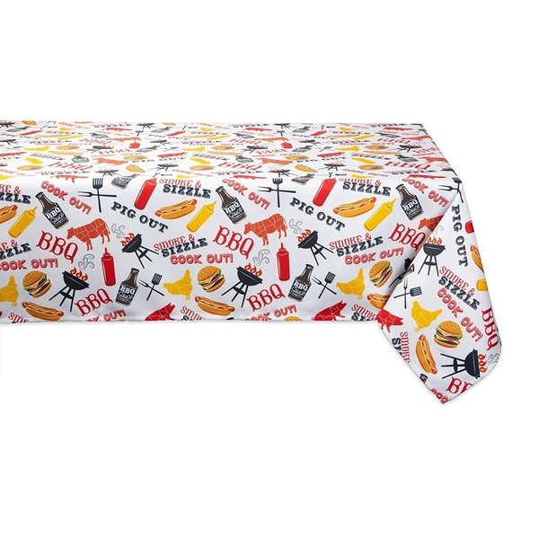 Design Imports 60 x 84 in. BBQ Fun Print Outdoor Tablecloth CAMZ11189